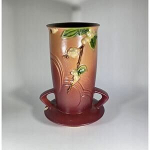 Vintage Roseville Snowberry Vase IVI-8 Fair Condition Handles Art Pottery